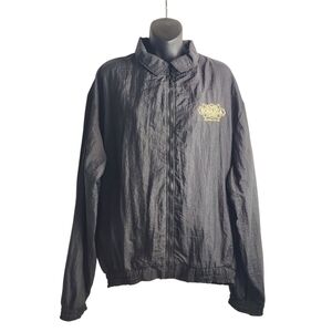 Vintage The Famous Bonanza Casino Men's Black ZIP Up Windbreaker Bomber Jacket L